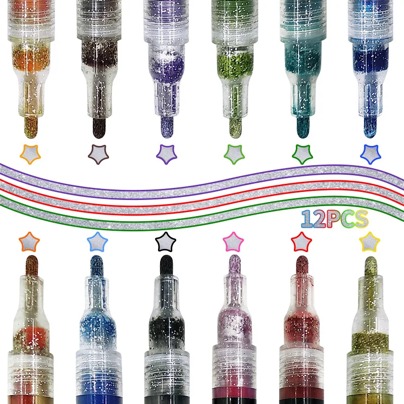 

Double Line Outline Pens Doodle Outline Markers Pens Highlighter for Art, Drawing, Greeting Cards, Craft Projects, Posters