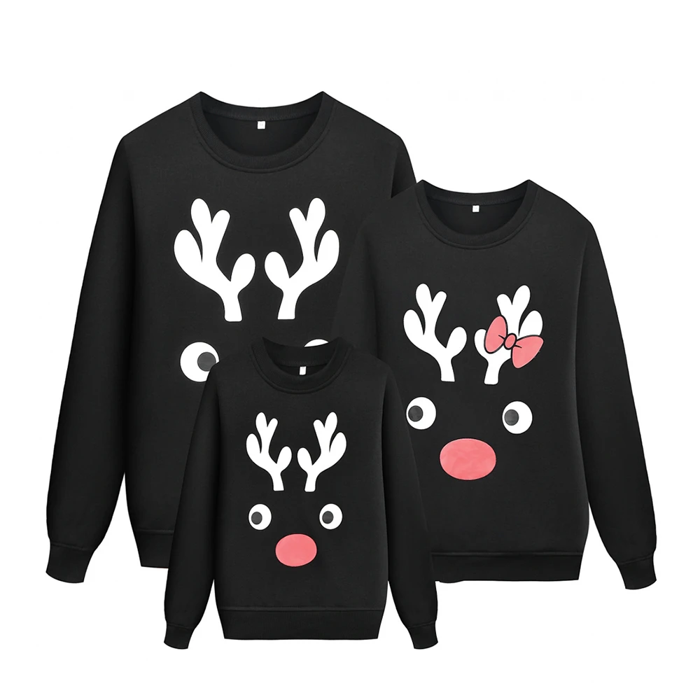 Рождественские худи с оленями топ осенняя Женская одежда рождественские черные