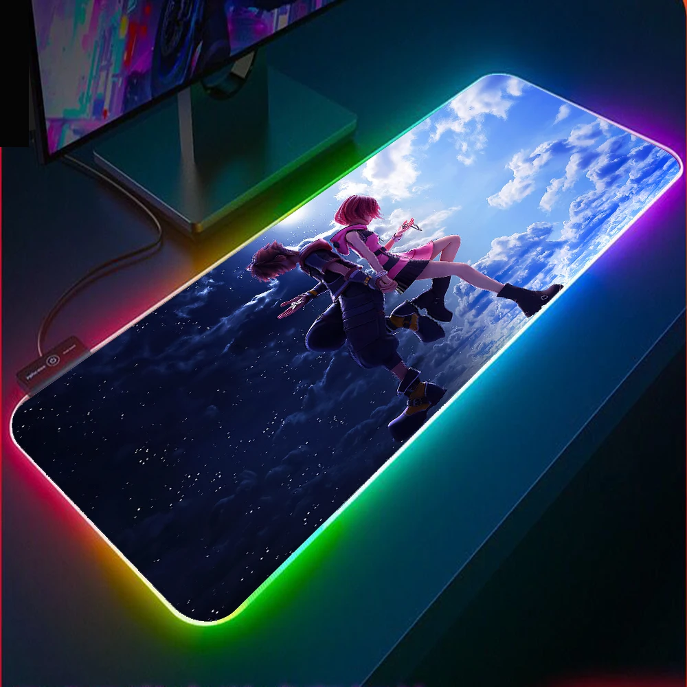 Коврик для мыши Kingdom Hearts Sora HD RGB геймерский цветной коврик клавиатуры ноутбука с USB