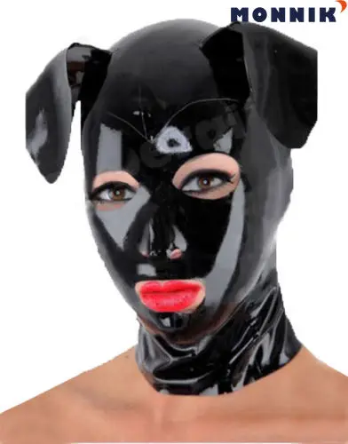 

Реалистичная латексная маска MONNIK, сексуальный резиновый капюшон унисекс с милыми ушами для костюма, одежда