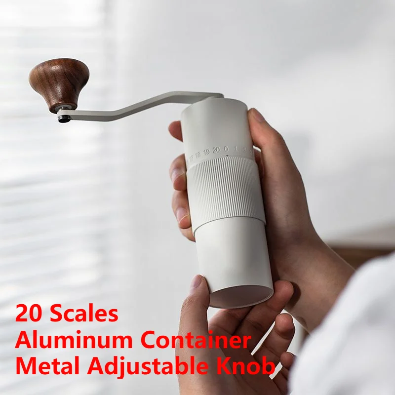 

Aluminum Manual Coffee Grinder Adjustable 420 Stainless Steel core Burr Grinder Mini Coffee Bean Miller Large Capacity 30g