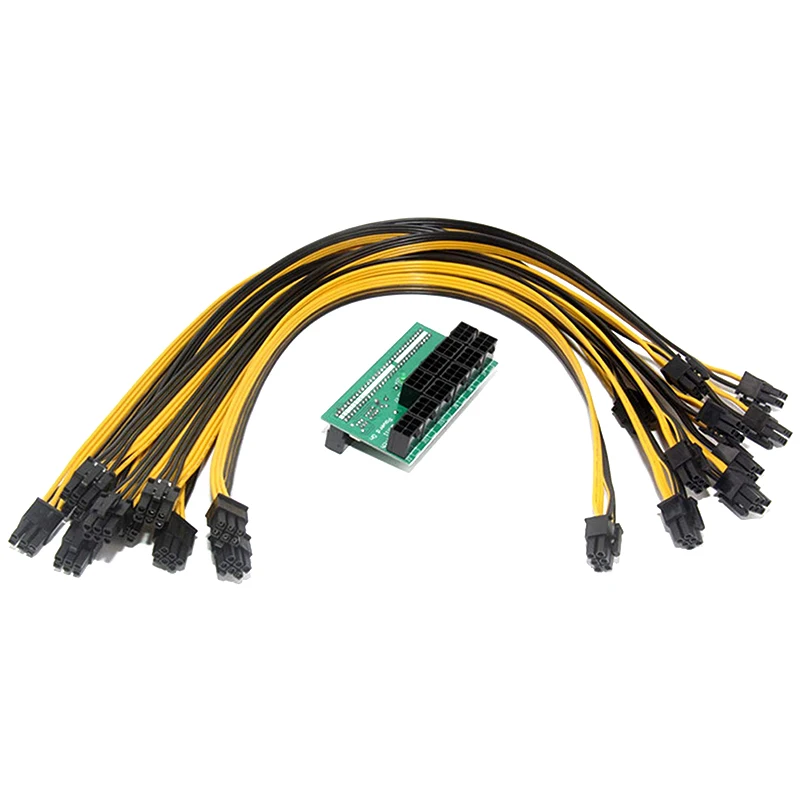 

Эфириума ETH ZEC горного Питание 12V GPU / PSU коммутационная плата 9 шт. 18AWG PCI-E 6 Pin до 6 + 2 Pin-кабели