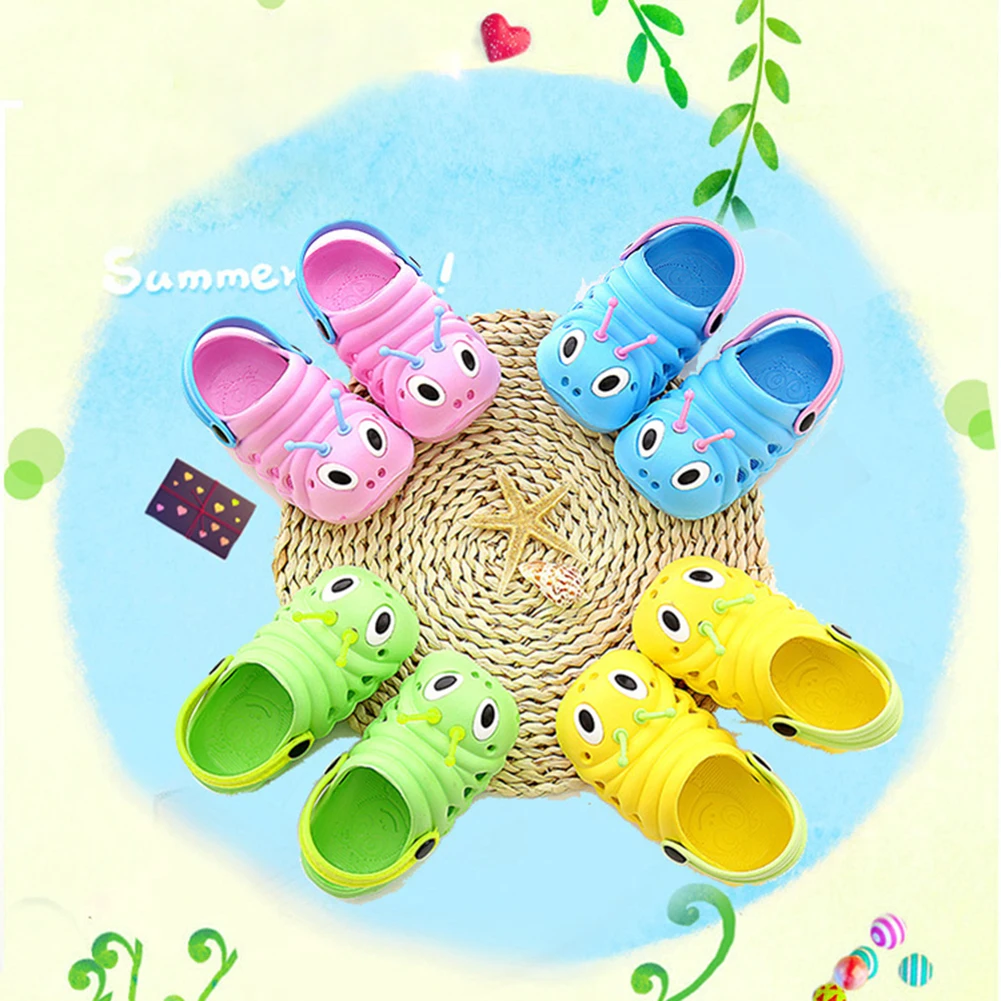 

Lovely Cartoon Caterpillar Beach Garden Shoes Baby Summer Slippers High Quality Kids Slippers Flip Shoes