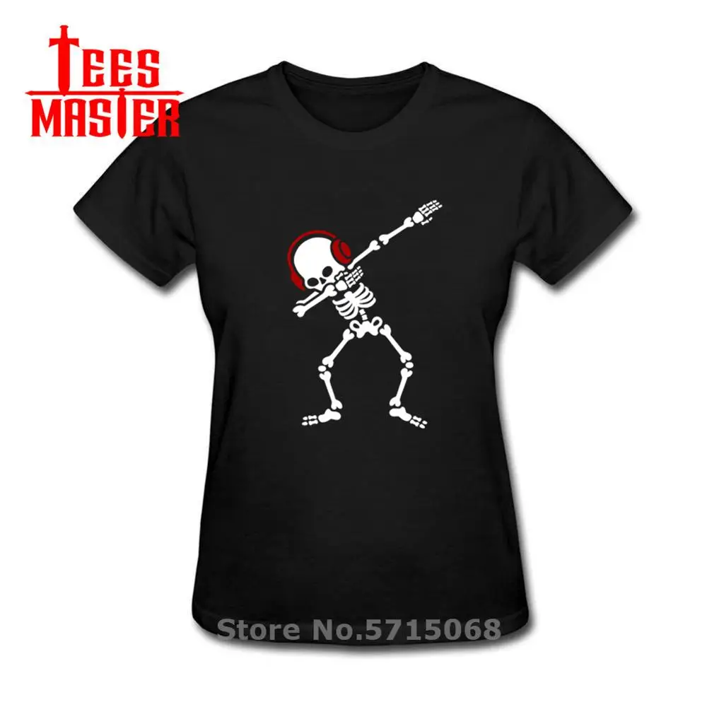 Skelton Dab Футболка женская Dabben наушники музыка футболка рок-н-ролл Camiseta короткий