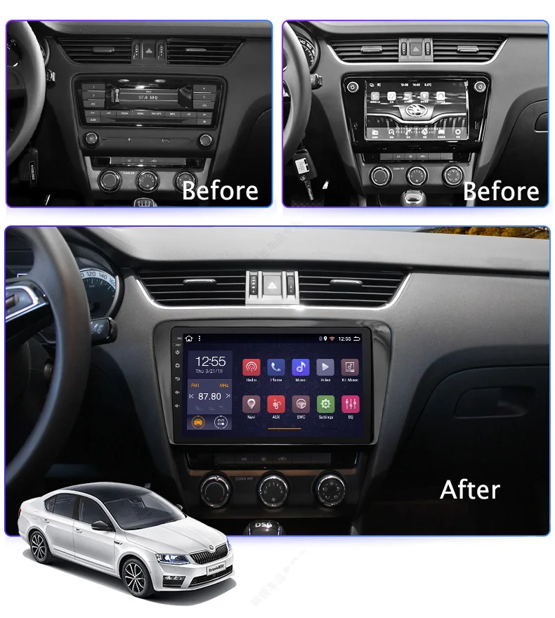Android 8 1 автомобильный dvd GPS Мультимедийный проигрыватель для SKODA Octavia 2013 2018 A7