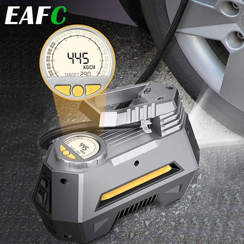 Портативный автомобильный воздушный компрессор насос для шин с автоматическим
