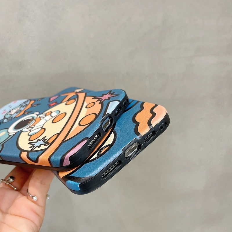 

Cute Cartoon Planet Astronaut Phone Case For iPhone 12 Pro Max 11 Pro Max X Xs Max Xr 7 8 Puls SE 2020 Cases Soft leather Cover