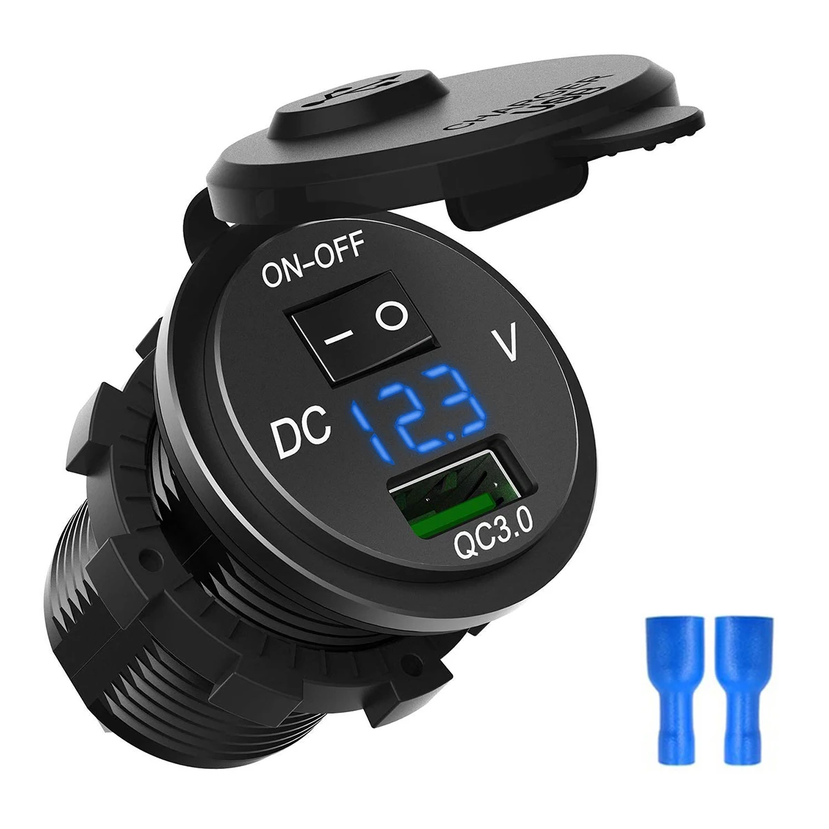 Зарядное устройство QC 3 0 USB для автомобиля цифровой вольтметр с дисплеем USB-разъем