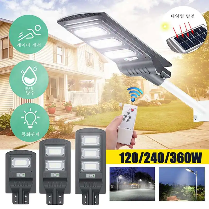 

Smuxi 120W/240W/360W светодиодный солнечный светильник Настенный Солнечный уличный светильник супер яркий радар движения PIR Сенсор дистанционного ...