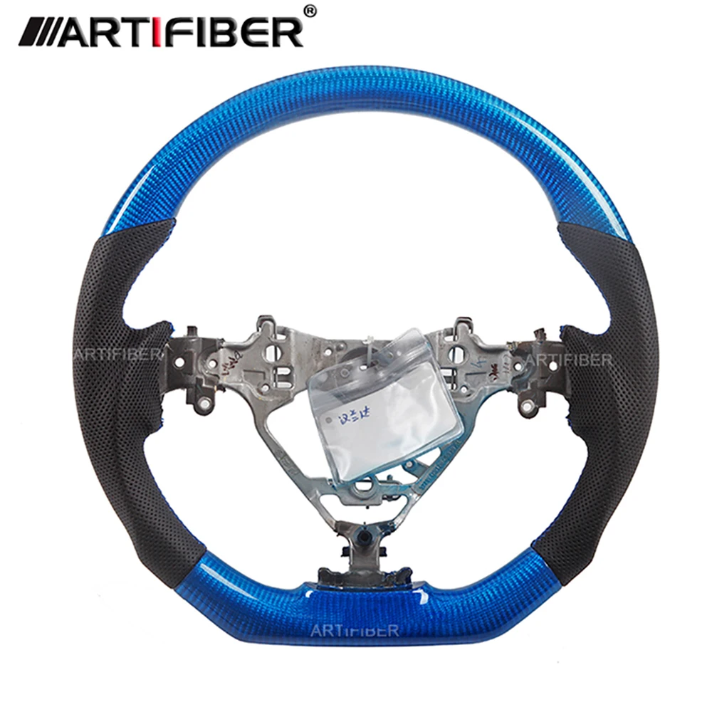 

100% натуральное углеродное волокно, синее Рулевое колесо для TOYOTA Supra A90