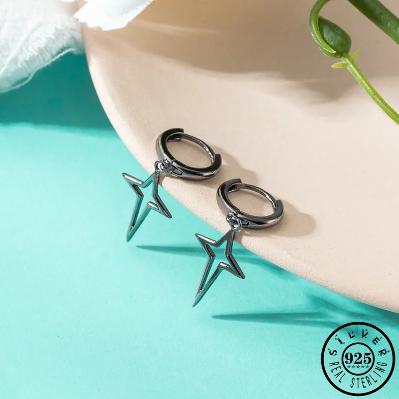 Модные серьги кольца с крестиком золотого цвета для женщин из стерлингового