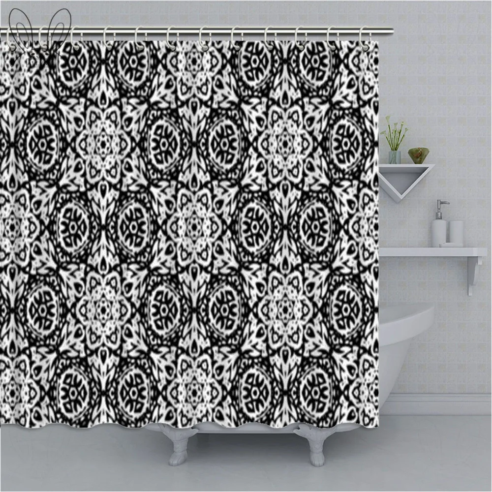 

Ikat Seamless Pattern Shower Curtain Vector Tie Dye Bathroom Curtain Waterproof Polyester Bath Decor Shower Cover Sets