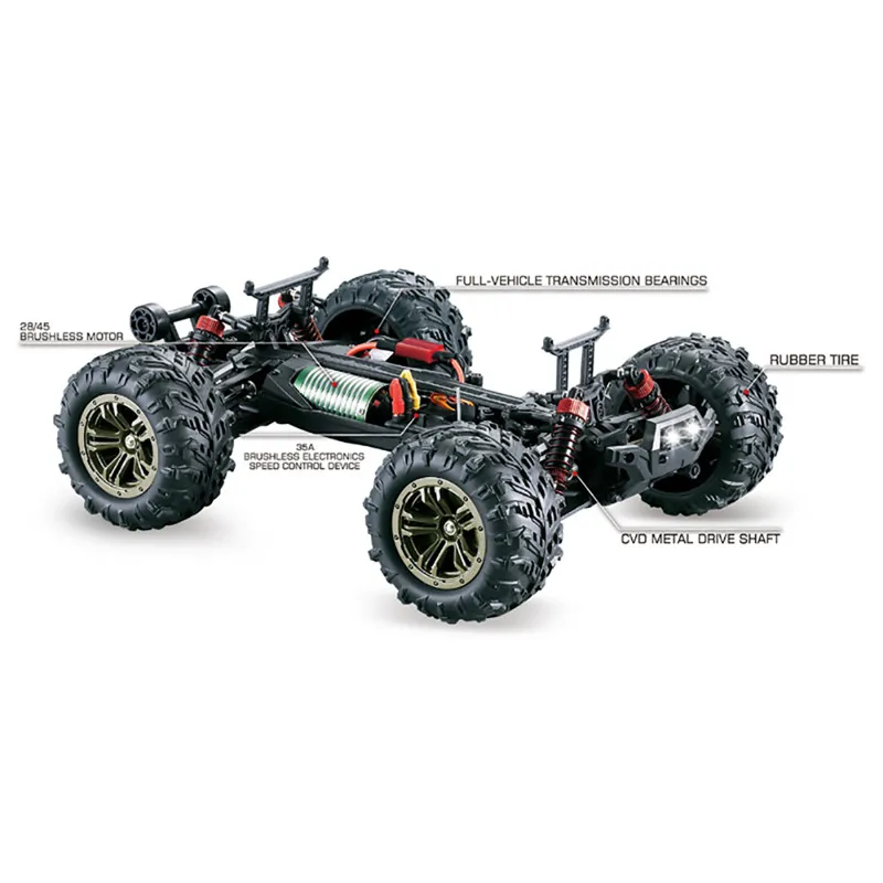 Xinlehong Q903 RC автомобиль 1:16 2 4G 4WD 52 км/ч высокоскоростной бесщеточный ру десерт