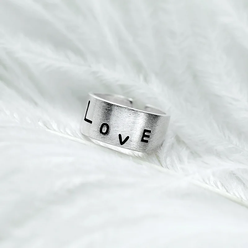 Женские винтажные кольца с буквами серебряного цвета регулируемые для мужчин и