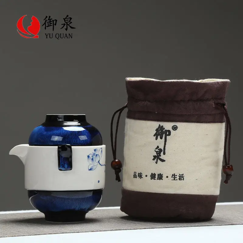 Китайский кунг фу чай Tureen один горшок из двух чашек для путешествий Gaiwan набор