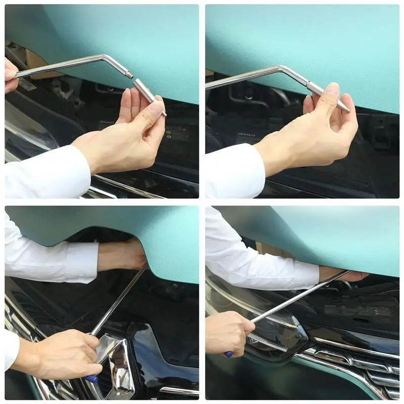 

PDR Crowbar PDR Tools 95cm Set Dent Repair 3Pcs Rods Pry Bars Stainless Steel Paintless Car Body Dent Remove Profession Tools