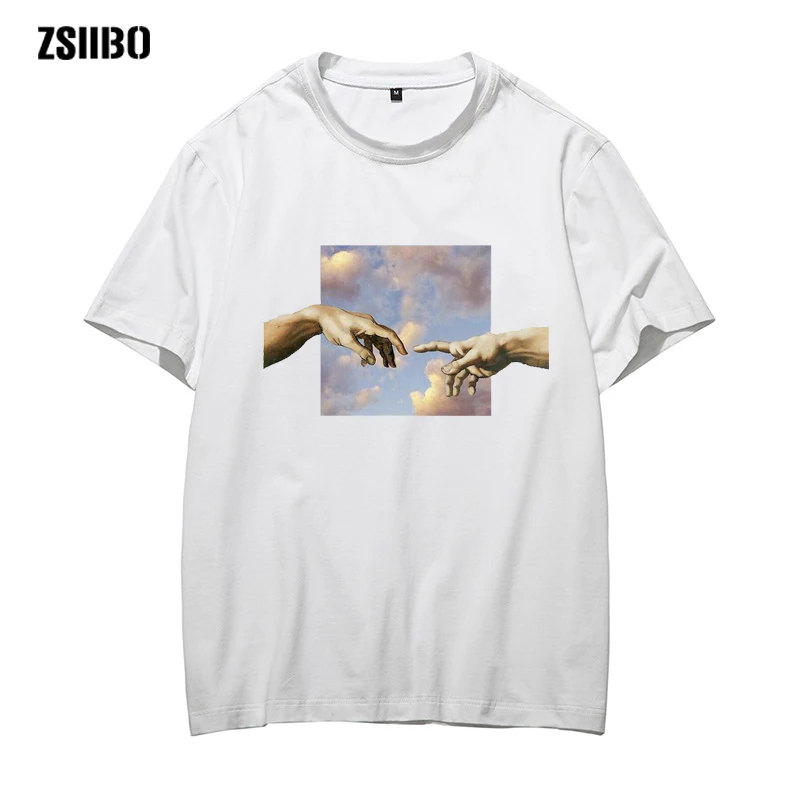 Мужская футболка в стиле Харадзюку с принтом Давида забавная коротким рукавом