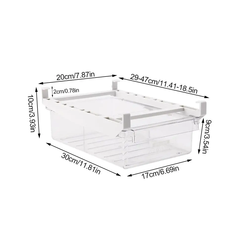 

Fridge Egg Drawer Organizer Kitchen Hanging Transparent Clear Frozen Fruits and Vegetables Storage Square Box