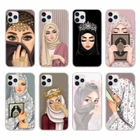 woman in hijab face muslim islamic girl transparent phone case for samsung a12 5g a71 4g a70 a52 a51 a40 a31 a21s a20 a50 a30 s