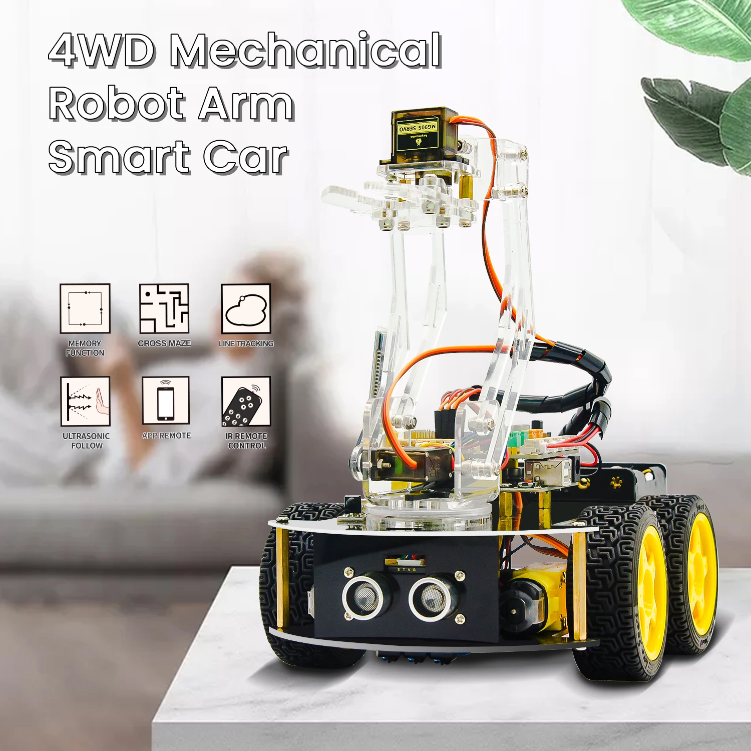 Механическая рука-робот Keyestudio полноприводная программируемая для Arduino Поддержка