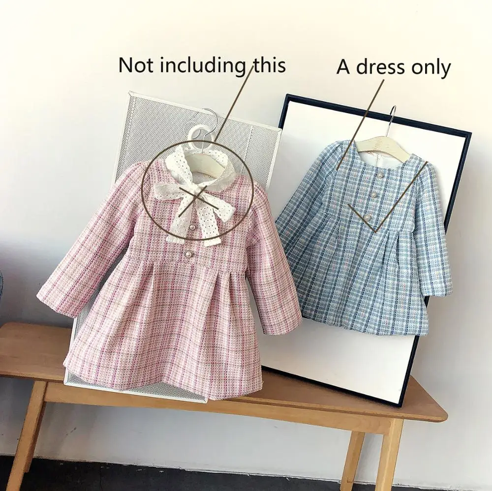 Платье для девочек Весенняя Осенняя детская одежда без бархата в европейском и