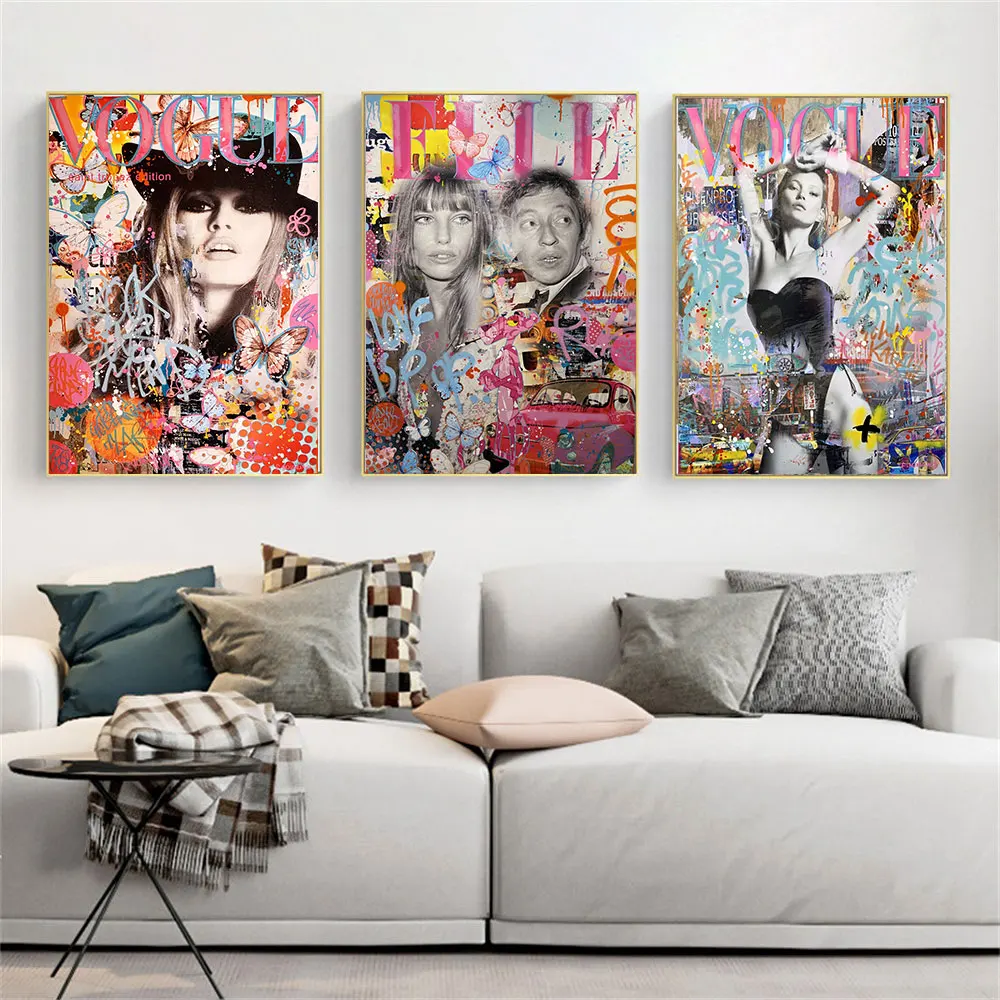 

Modern Graffiti Pop Art Poster Beauty Girl On Canvas Painting Print Abstract Street Wall Picture For Living Room Home Decoration