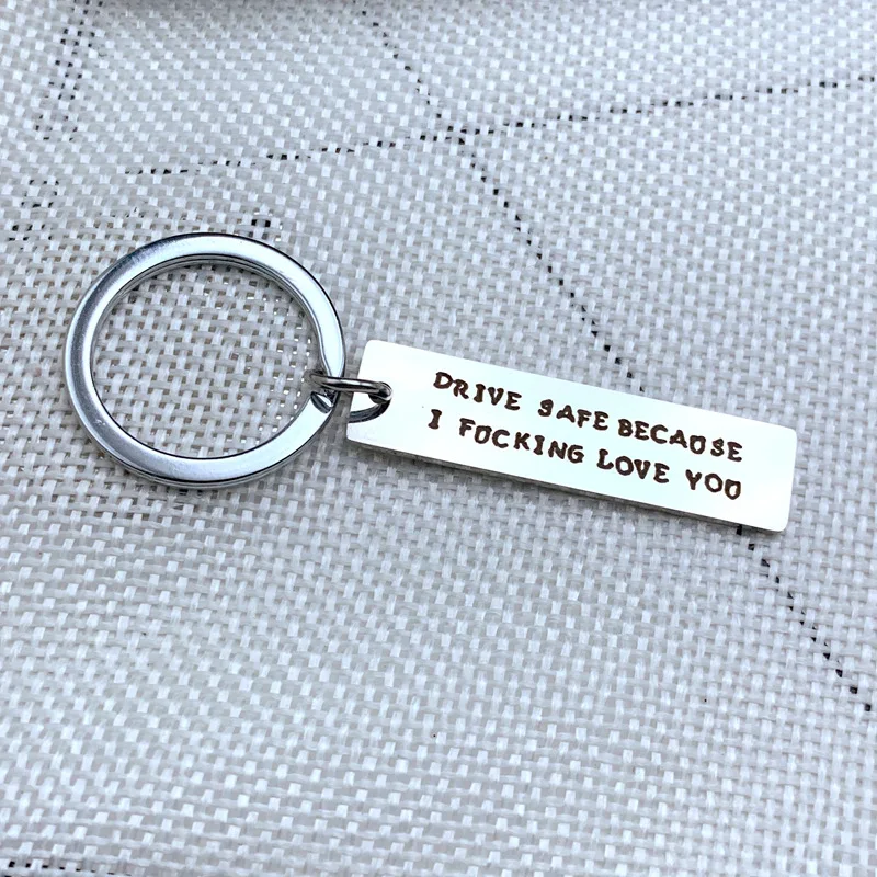 Stainless Steel Keychain with Drive Safe I Need You Here Me Engraved Letters Gifts for Best Friends bff Boyfriend Parents | Украшения и
