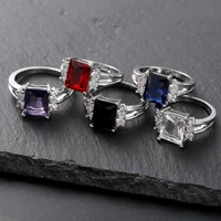 2021 trend purple lady ring cubic fashion ladies ring prom party jewelry simple atmosphere classic girl holiday gift wholesale