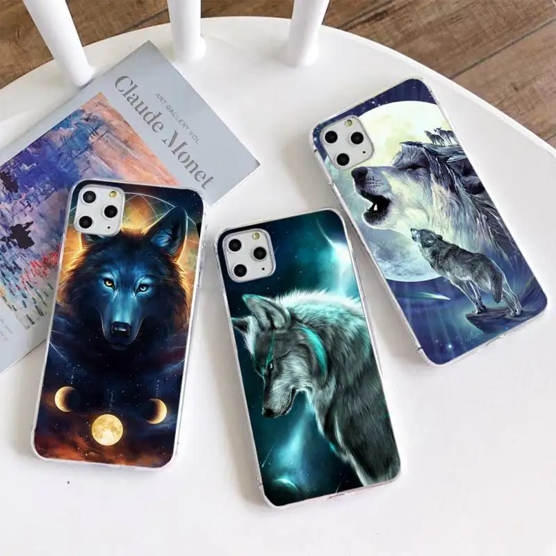 moon roaring wolf phone case for iphone 12 pro max 11 pro xs max 8 7 6 6s plus x 5s se 2020 xr cover free global shipping