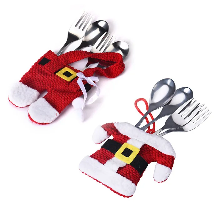 Комплект из 2 предметов новогодняя Рождественская посуда держатель нож вилка