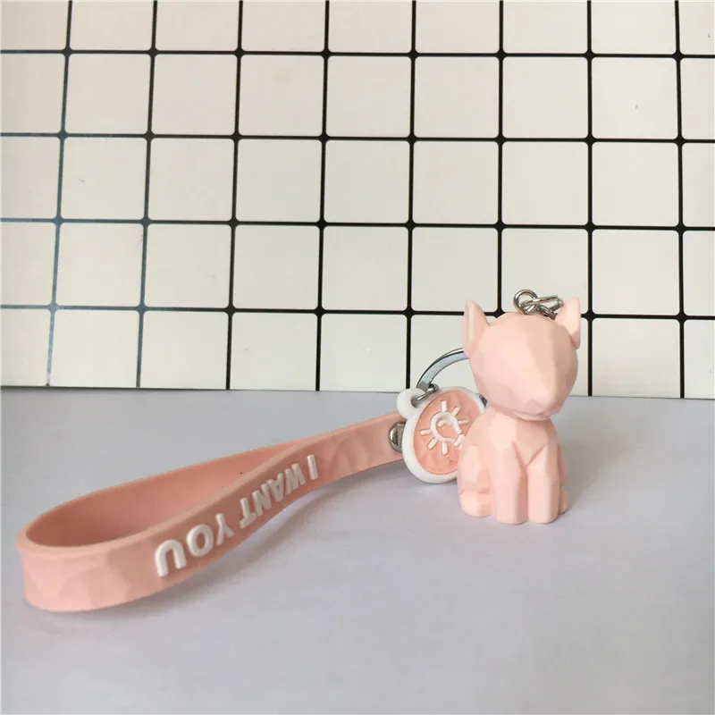 Аниме Геометрическая собака брелок красочные мягкие резиновые ПВХ милые брелки