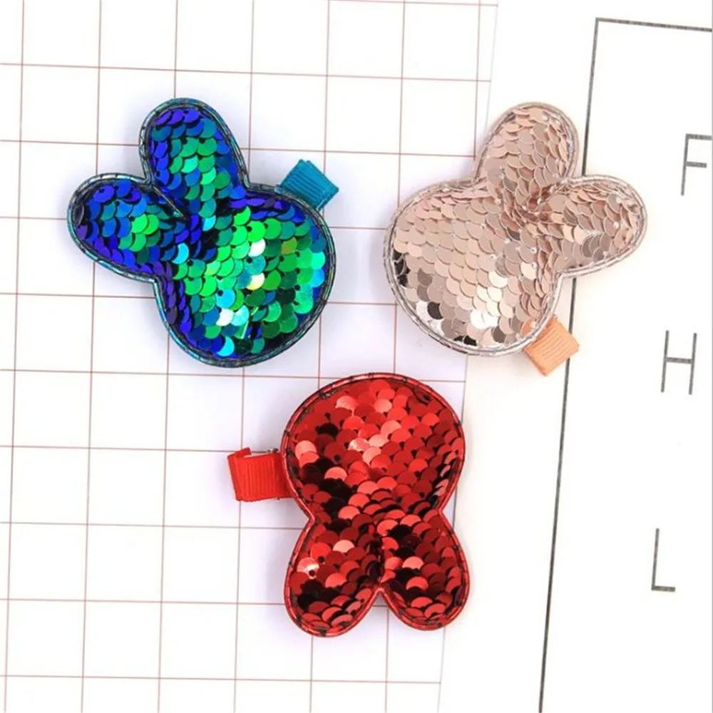 1pcs Candy Color Fashion Fish Scale Sequins Hair Clips Rabbit &amp Heart Shape Waterdrop Hairpins For Girls Christmas Accessories | Красота и