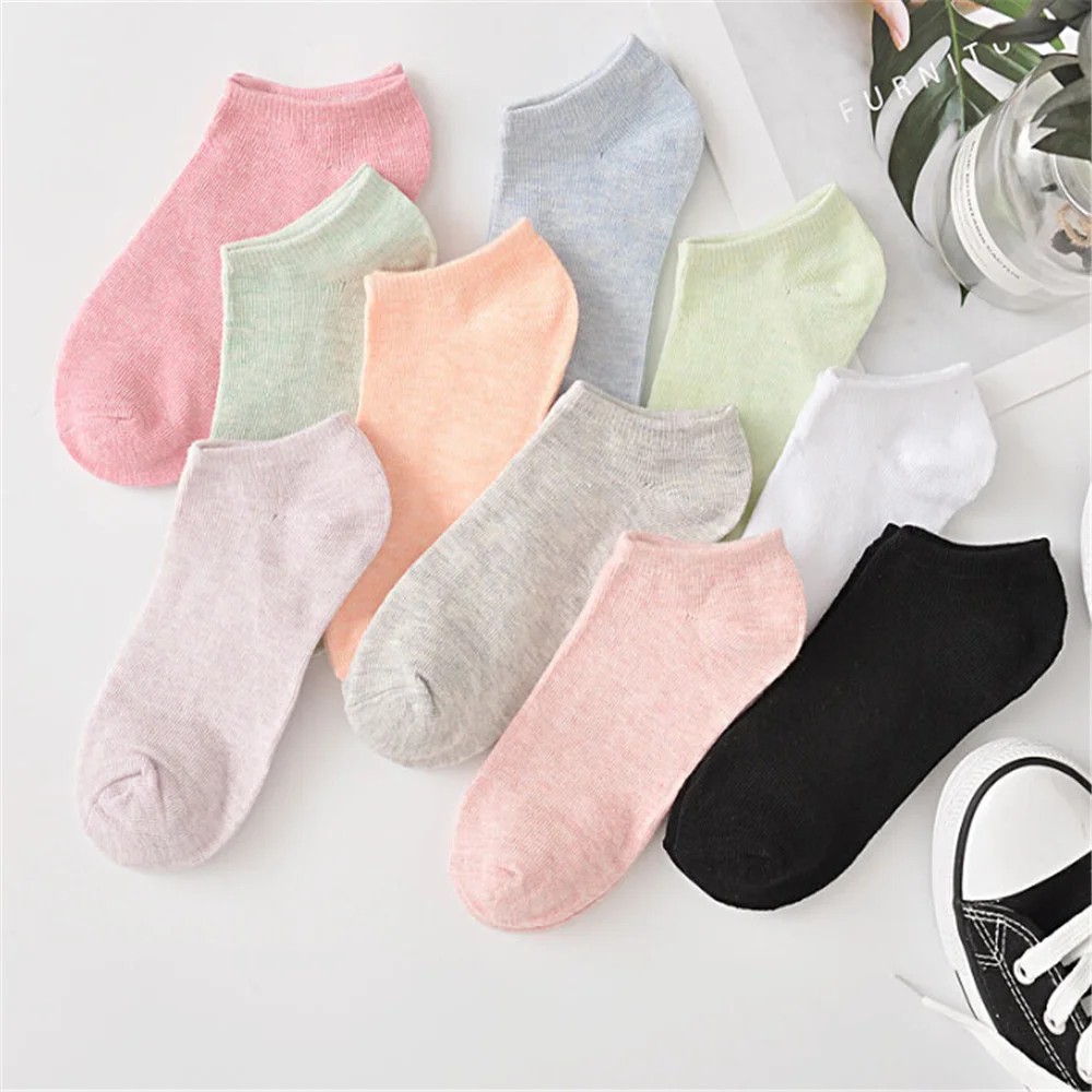 

Women Cotton Socks Summer Autumn Cute Candy Color Boat Socks Ankle Socks Women's Thin Sock Slippers Girls Invisible Socks