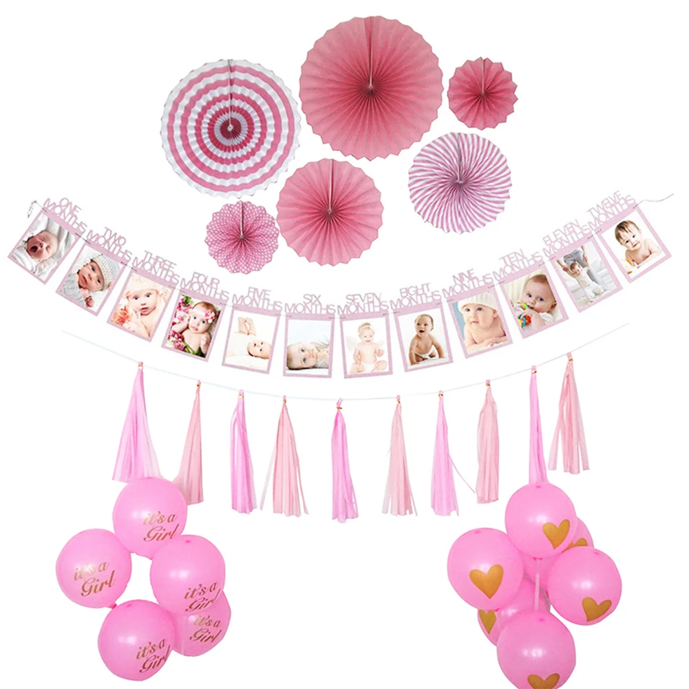 12 месяцы фоторамка баннер первый декорации с днем рождения настенный 1st для