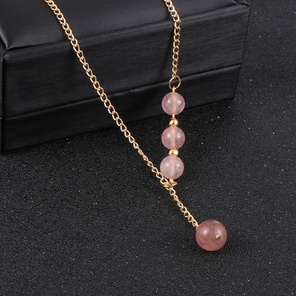 Модные женские бусы из натурального камня Очаровательное ожерелье с подвеской