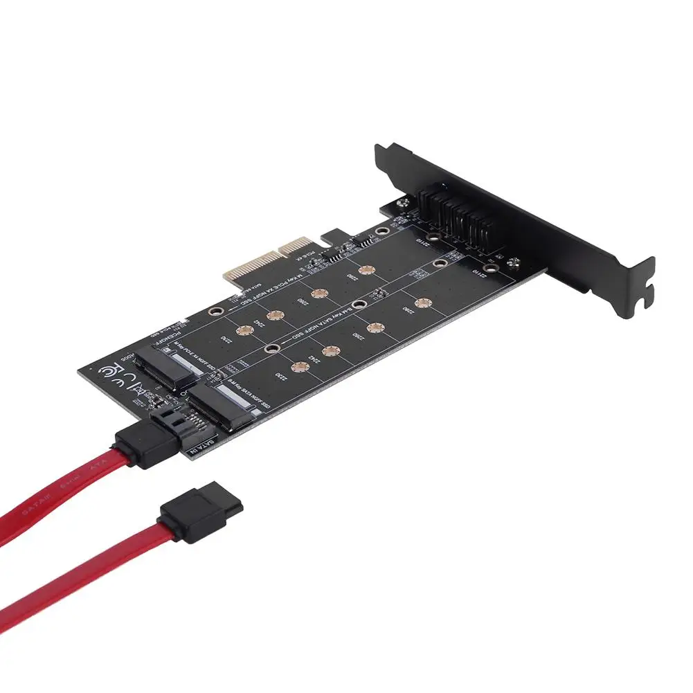 адаптер pci e 4x к ngff ssd карта b key m key m 2 ngff nvme дво