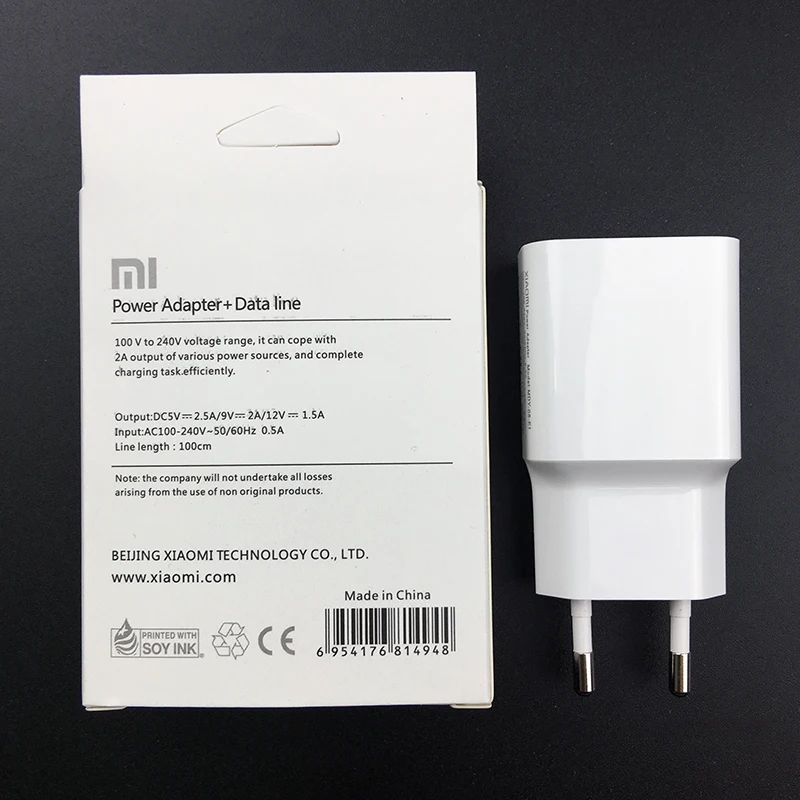 Оригинальное быстрое зарядное устройство Xiao mi QC 3,0 EU штекер зарядный адаптер питания usb type c кабель для mi 9 8 se 6 a2 a1 mi x 2 2s 3 Red mi note 7