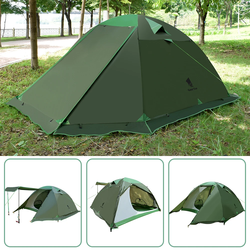 GeerTop большая семейная палатка четыре сезона для 4-6 человек на крыше зимние