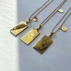 Ожерелье Tarot, винтажные ожерелья, Золотые Квадратные знаки зодиака, подвеска из нержавеющей стали, новое винтажное ожерелье с 12 созвездиями
