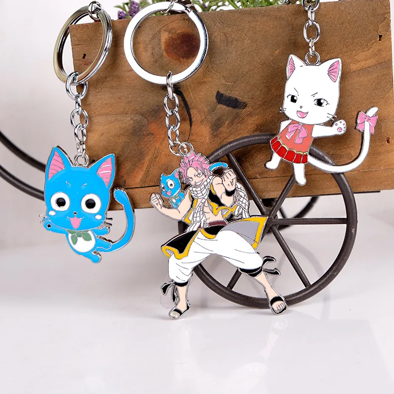 Аниме Fairy Tail ПВХ фигурка Natsu Люси серое Happy косплей брелок с рисунком из аниме