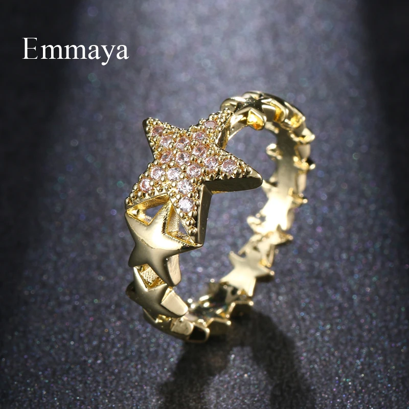 Женское кольцо с пятиконечной звездой Emmaya оригинальное кубическим цирконием 3