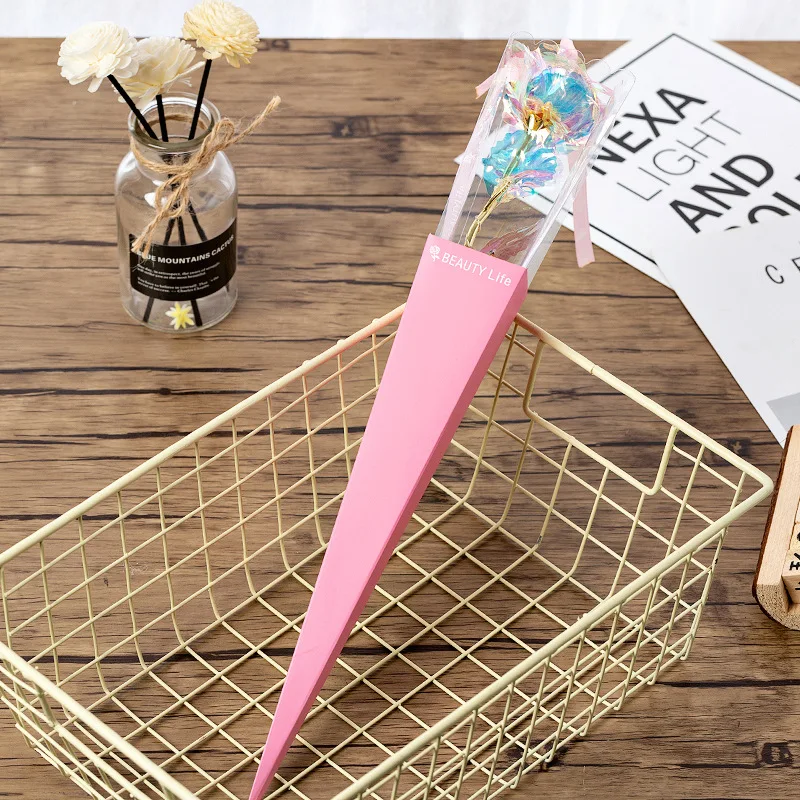 Романтические цветы на День святого Валентина 24 к Золотая фольга роза цветок