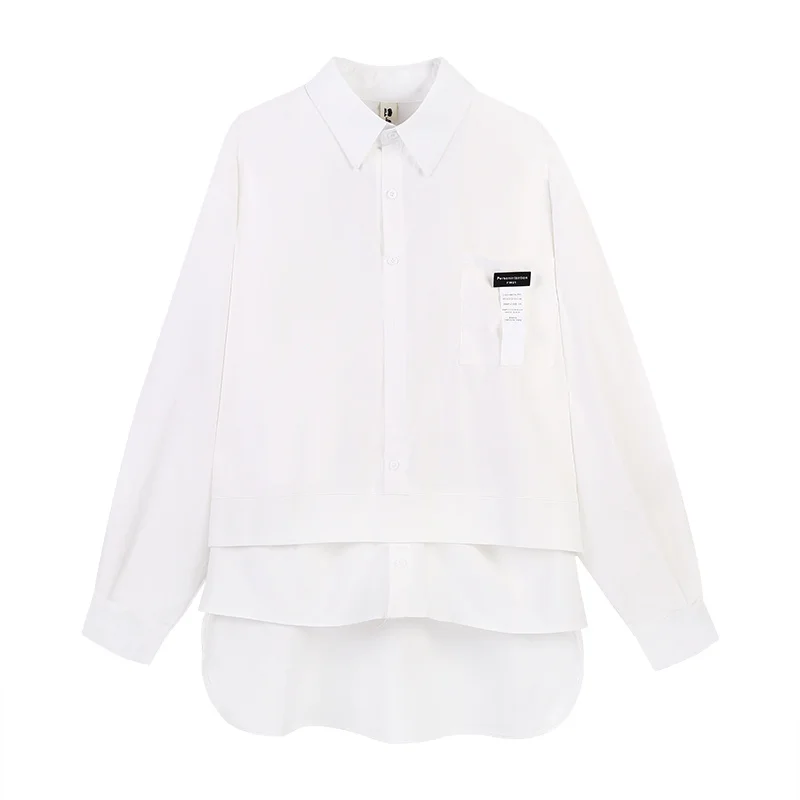 Белая рубашка с длинным рукавом женская дизайнерская 2021 Новый шикарный топ |