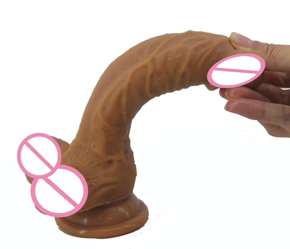 Большой реалистичный фаллоимитатор двойной слой силиконовая мягкая кожа