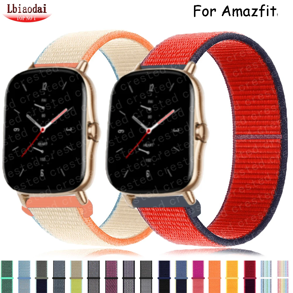 20 мм/22 мм нейлоновый ремешок для смарт браслета Amazfit GTS/2/2e/GTS Mini/GTR 42 мм/47 мм/GTR2/2e/stratos