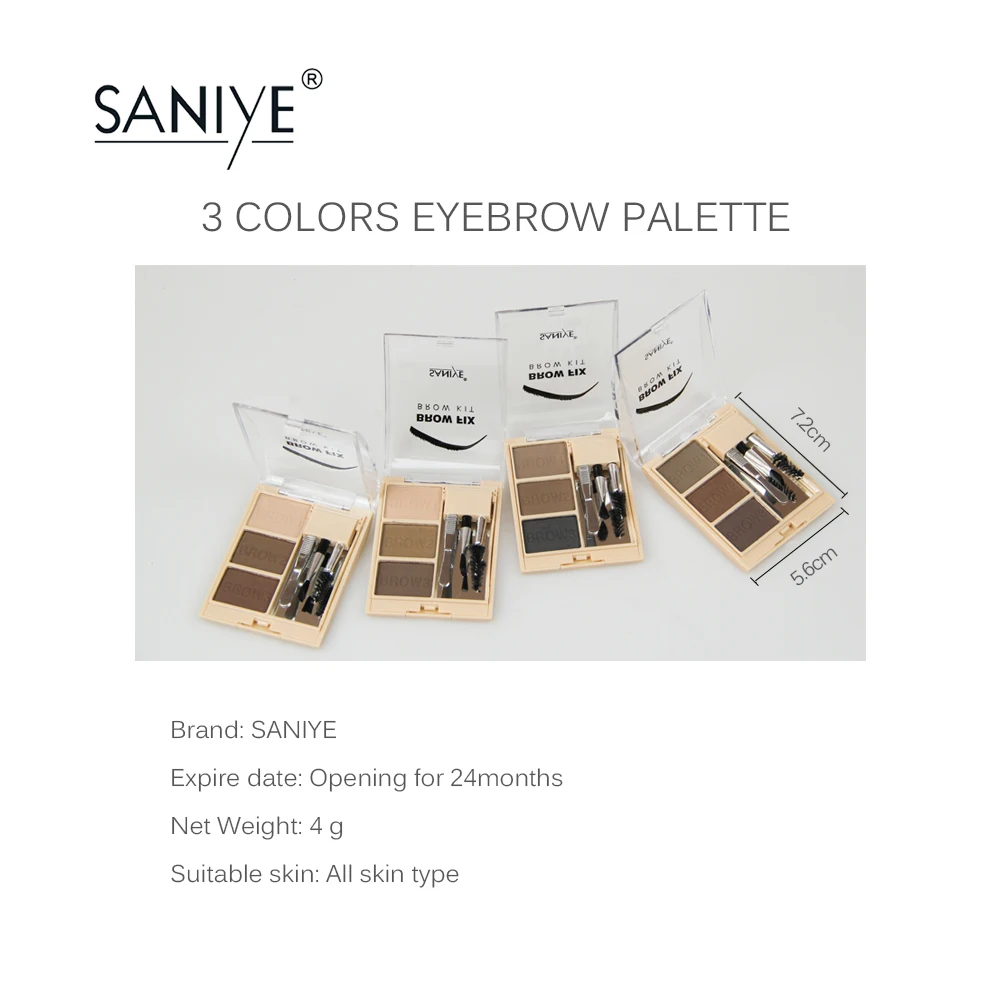 

SANIYE Eyebrow Powder Makeup Palette Eyelash Brush Tweezer Waterproof Shade For Eyebrow Cosmetic Brush Box Make Up Tools Set