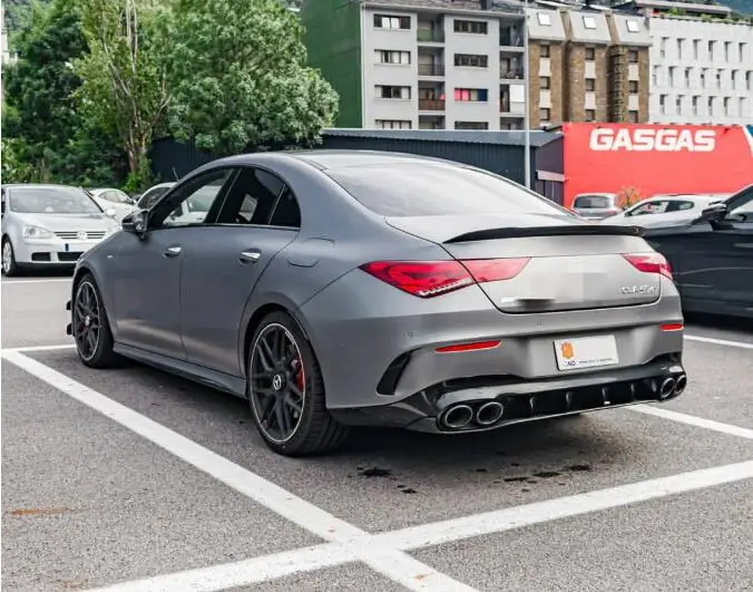 Диффузор для губ заднего бампера с наконечниками выхлопных газов ABS Mercedes Benz W118 CLA45