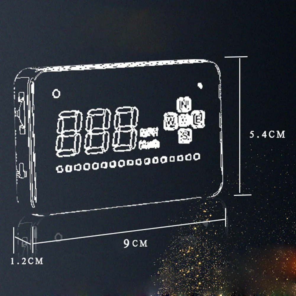 

3.5" A2 GPS Car Head Up Display HUD Over speed Warning Speedometer Cigarette Port