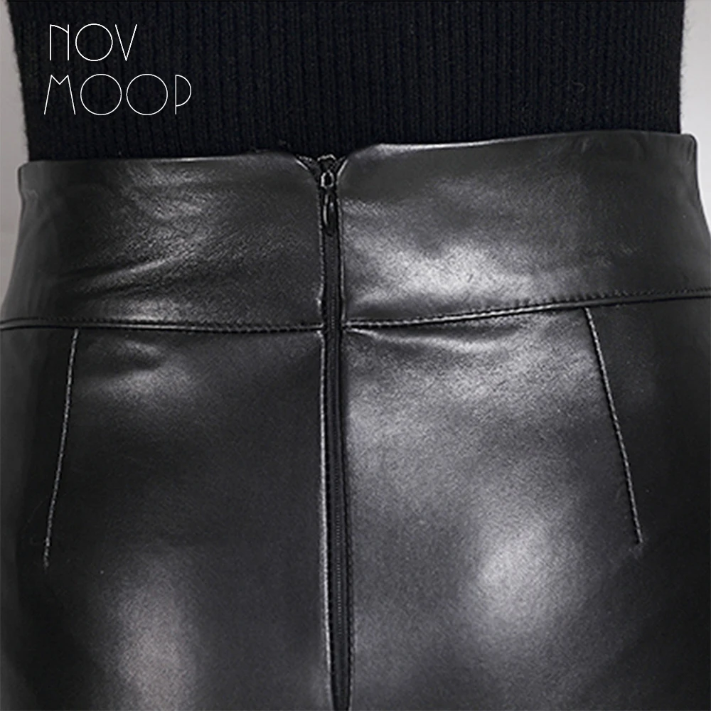 Юбка-карандаш женская из натуральной кожи с разрезом красного и черного цветов