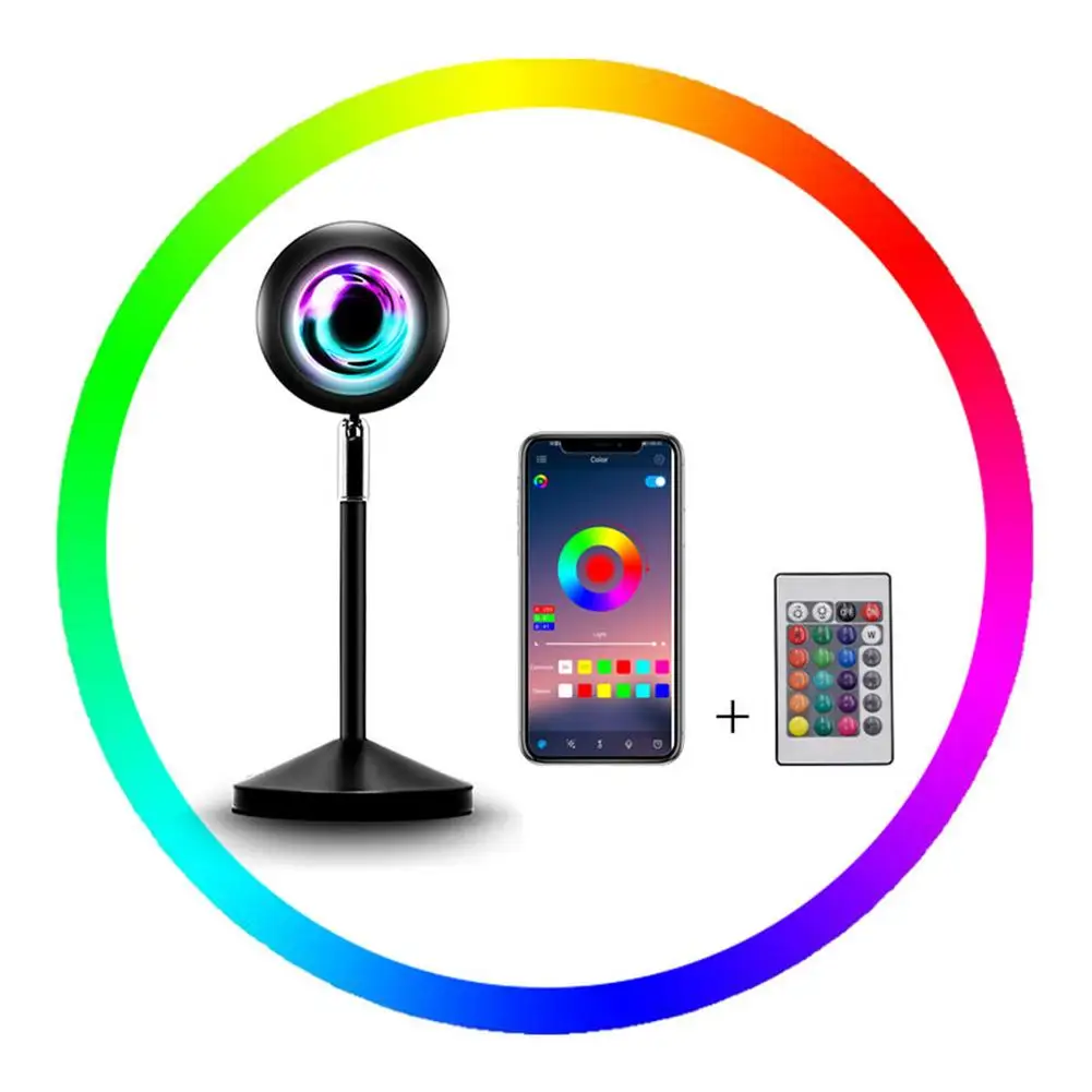 

Светодиодная лампа RGB с проекцией, ночсветильник с дистанционным управлением через приложение, несколько цветов, для украшения дома, спальн...